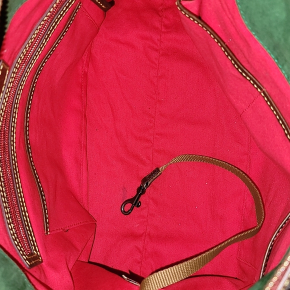 Dooney & Bourke Florentine Leather Double Strap Tassel Satchel - Picture 5 of 9